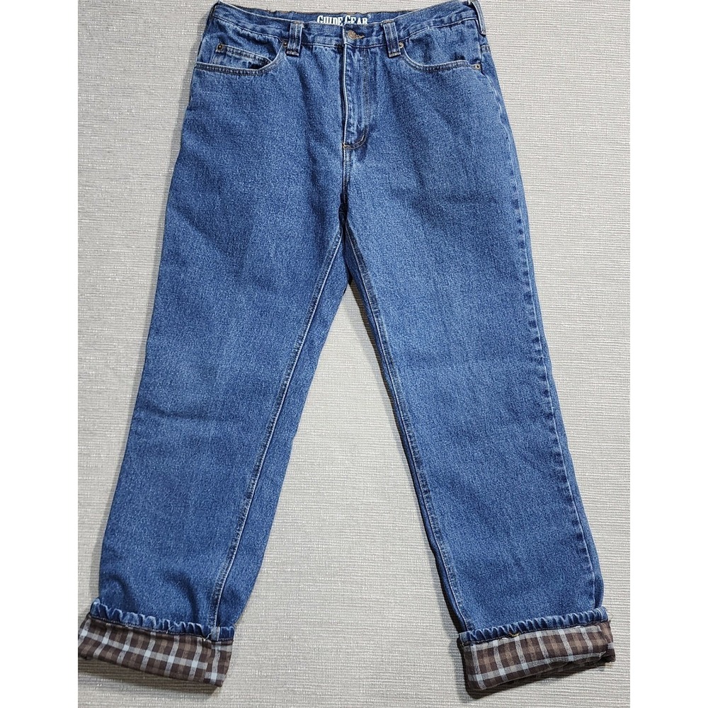 Guide Gear Mens Flannel Lined Jeans Blue‎ Winter Thermal 36x34 Warm Rugged work